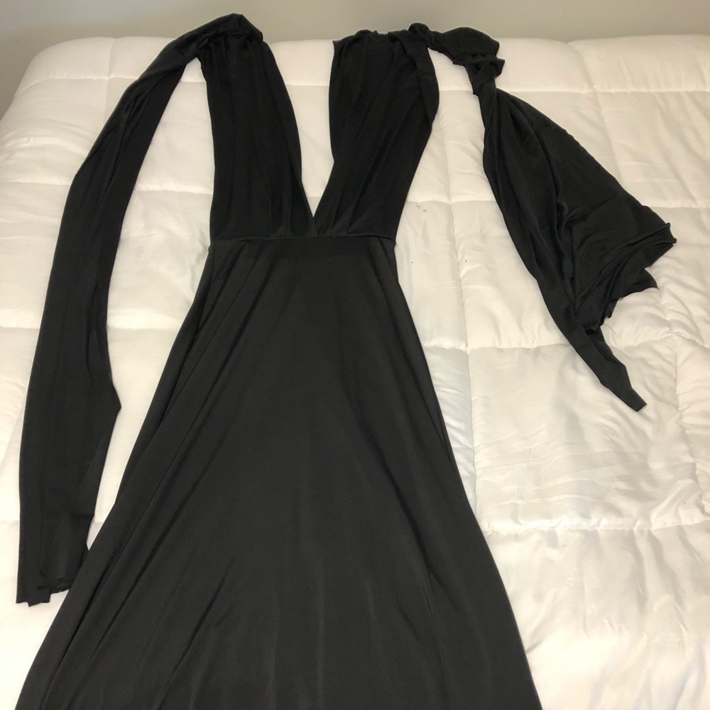 Black maxi shift dress